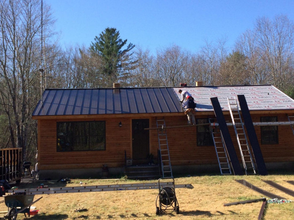 metal roof install in progress